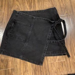 Black denim skirt